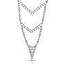 1/4 Carat Diamond Arrow V Necklace In Sterling Silver, 18 Inches Image-2