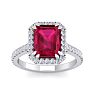 4 Carat Ruby and Diamond Ring In 14 Karat White Gold Image-1