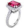 4 Carat Ruby and Diamond Ring In 14 Karat White Gold Image-2