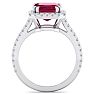 4 Carat Ruby and Diamond Ring In 14 Karat White Gold Image-3