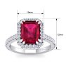 4 Carat Ruby and Diamond Ring In 14 Karat White Gold Image-5