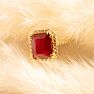 4 Carat Ruby and Diamond Ring In 14 Karat Yellow Gold Image-9