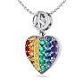 1/4 Carat Rainbow Pride Heart Necklace In 14 Karat White Gold, 18 Inches Image-2