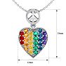 1/4 Carat Rainbow Pride Heart Necklace In 14 Karat White Gold, 18 Inches Image-5