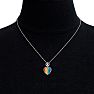 1/4 Carat Rainbow Pride Heart Necklace In 14 Karat White Gold, 18 Inches Image-6