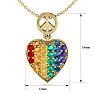 1/4 Carat Rainbow Pride Heart Necklace In 14 Karat Yellow Gold, 18 Inches Image-5