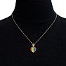 1/4 Carat Rainbow Pride Heart Necklace In 14 Karat Yellow Gold, 18 Inches Image-6