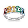 1/2 Carat Rainbow Pride Gemstone Ring In 14 Karat White Gold Image-1