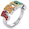 1/2 Carat Rainbow Pride Gemstone Ring In 14 Karat White Gold Image-2
