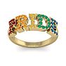 1/2 Carat Rainbow Pride Gemstone Ring In 14 Karat Yellow Gold Image-1