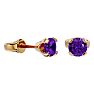 1/2 Carat Amethyst Stud Earrings in Yellow Gold Image-1