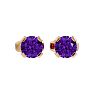 1/2 Carat Amethyst Stud Earrings in Yellow Gold Image-2