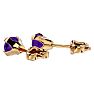 1/2 Carat Amethyst Stud Earrings in Yellow Gold Image-4