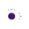 1/2 Carat Amethyst Stud Earrings in Yellow Gold Image-5