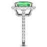 4 1/2 Carat Cushion Cut Zambian Emerald and Diamond Ring In 14 Karat White Gold Image-5