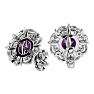 2 1/10 Carat Mystic Topaz and Diamond Antique Stud Earrings In 14 Karat White Gold Image-4
