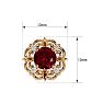 Garnet Earrings: Garnet Jewelry: 2 1/10 Carat Garnet and Diamond Antique Stud Earrings In 14 Karat Yellow Gold Image-5