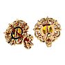 1 1/2 Carat Citrine and Diamond Antique Stud Earrings In 14 Karat Yellow Gold Image-4