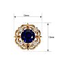 2 1/5 Carat Sapphire and Diamond Antique Stud Earrings In 14 Karat Yellow Gold Image-5