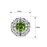 1 3/4 Carat Peridot and Diamond Antique Stud Earrings In 14 Karat White Gold Image-5