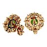 1 3/4 Carat Peridot and Diamond Antique Stud Earrings In 14 Karat Yellow Gold Image-4