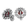 2 1/5 Carat Ruby and Diamond Antique Stud Earrings In 14 Karat White Gold Image-4