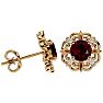 2 1/5 Carat Ruby and Diamond Antique Stud Earrings In 14 Karat Yellow Gold Image-3