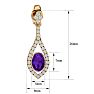 2 Carat Oval Shape Amethyst and Diamond Dangle Earrings In 14 Karat Yellow Gold Image-5
