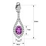 Pink Gemstones 2 1/2 Carat Oval Shape Pink Topaz and Diamond Dangle Earrings In 14 Karat White Gold Image-5