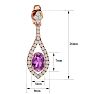 Pink Gemstones 2 1/2 Carat Oval Shape Pink Topaz and Diamond Dangle Earrings In 14 Karat Rose Gold Image-5