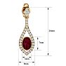 Garnet Earrings: Garnet Jewelry: 2 1/2 Carat Oval Shape Garnet and Diamond Dangle Earrings In 14 Karat Yellow Gold Image-5