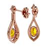 2 Carat Oval Shape Citrine and Diamond Dangle Earrings In 14 Karat Rose Gold Image-4