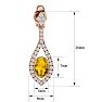 2 Carat Oval Shape Citrine and Diamond Dangle Earrings In 14 Karat Rose Gold Image-5