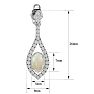 2 Carat Oval Shape Opal and Diamond Dangle Earrings In 14 Karat White Gold Image-5
