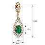 2 Carat Oval Shape Emerald and Diamond Dangle Earrings In 14 Karat Yellow Gold Image-5