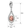 2 Carat Oval Shape Morganite Earrings and Diamond Dangles In 14 Karat White Gold Image-5