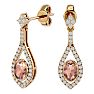 2 Carat Oval Shape Morganite Earrings and Diamond Dangles In 14 Karat Yellow Gold Image-1