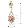 2 Carat Oval Shape Morganite Earrings and Diamond Dangles In 14 Karat Yellow Gold Image-5