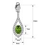 2 1/3 Carat Oval Shape Peridot and Diamond Dangle Earrings In 14 Karat White Gold Image-5