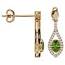 2 1/3 Carat Oval Shape Peridot and Diamond Dangle Earrings In 14 Karat Yellow Gold Image-3