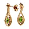 2 1/3 Carat Oval Shape Peridot and Diamond Dangle Earrings In 14 Karat Yellow Gold Image-4