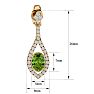 2 1/3 Carat Oval Shape Peridot and Diamond Dangle Earrings In 14 Karat Yellow Gold Image-5