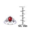 1 Carat Oval Shape Ruby and Halo Diamond Vintage Ring In 1.4 Karat Gold™ Image-5