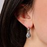 Diamond Drop Earrings: Nearly 1/2 Carat Diamond Double Halo Leverback Hoop Earrings, 3/4 Inch.  Beautiful Shiny New Style! Image-5