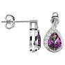 1 1/3 Carat Mystic Topaz and Diamond Pear Shape Stud Earrings In 14 Karat White Gold  Image-3