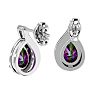 1 1/3 Carat Mystic Topaz and Diamond Pear Shape Stud Earrings In 14 Karat White Gold  Image-4