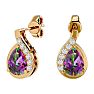 1 1/3 Carat Mystic Topaz and Diamond Pear Shape Stud Earrings In 14 Karat Yellow Gold  Image-1