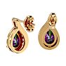 1 1/3 Carat Mystic Topaz and Diamond Pear Shape Stud Earrings In 14 Karat Yellow Gold  Image-4