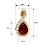 Garnet Earrings: Garnet Jewelry: 2 Carat Garnet and Diamond Pear Shape Stud Earrings In 14 Karat Yellow Gold  Image-5