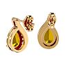 1 1/3 Carat Citrine and Diamond Pear Shape Stud Earrings In 14 Karat Yellow Gold  Image-4